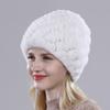 Russian Lady 100% Natural Real Rex Rabbit Fur Hats Women Kintted Outdoor Rex Rabbit Fur Hat New Warm Real Fur Caps