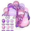 12inch-68pcs Pink Gold and  Purple with Confetti Balloon Set Suitable for Weddings  Birthday Spopular Parties Decoration Balloon
