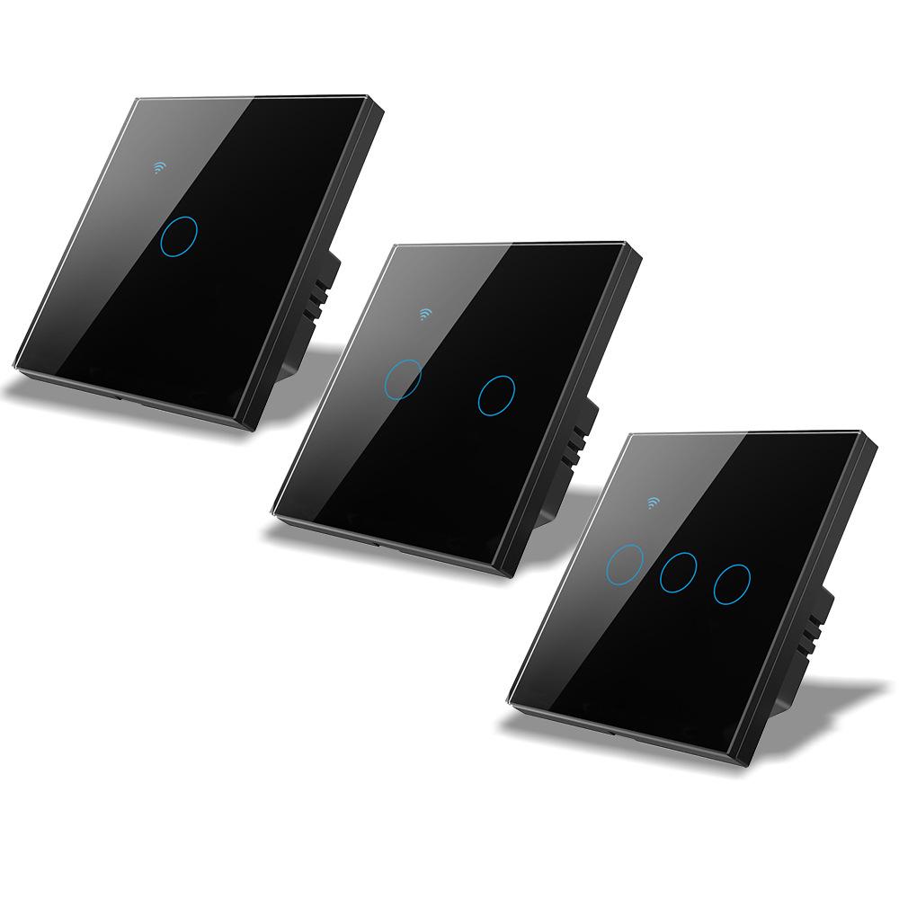 Smart WiFi Double Control Graffiti Switch, EU/UK 86 Type, Neutral Wire, Three-Way, with APP Timer & Voice Control.