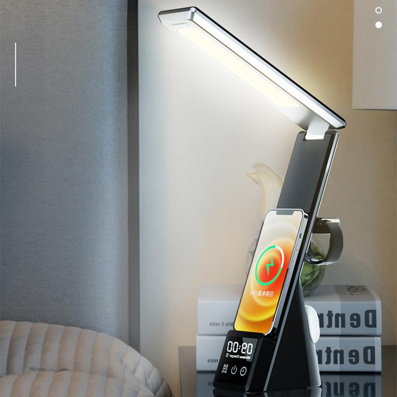New 3 In 1 Fast Qi Wireless Charger Light Folding Desk Lamp With Stand Wireless