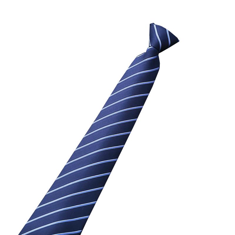 1Pc Wedding Lazy Business Fashion Solid Color Casual Striped Men's Zipper Necktie Zip Up Neck Tie