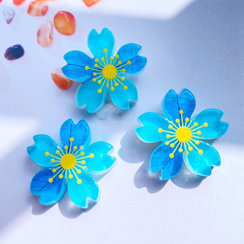 10Pcs New Cute Resin Mini Mixed Luminous Flowers Flat Back Cabochon Scrapbook Kawaii DIY Embellishments Accessories E36