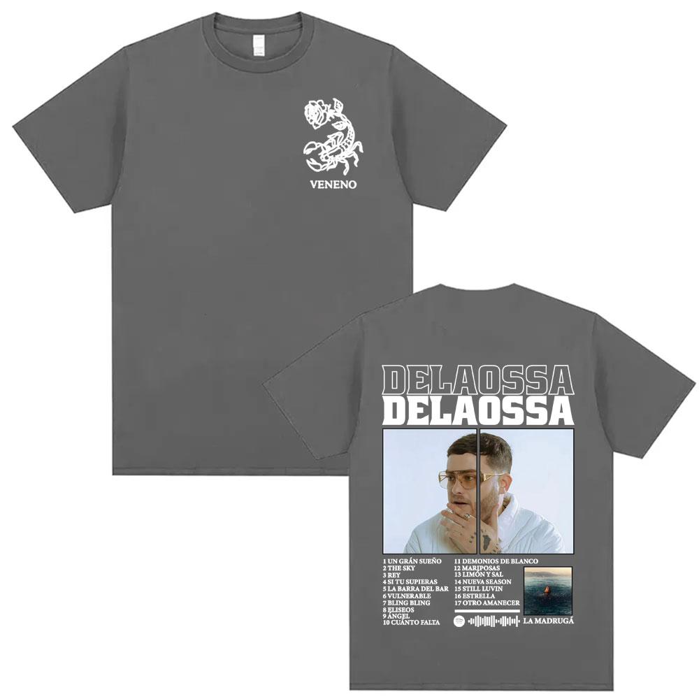 2025 Summer Rapper Delaossa Album Tour Print Men Women High Street Casual Oversized 100% Pure Cotton Printed Leisure T-shirt