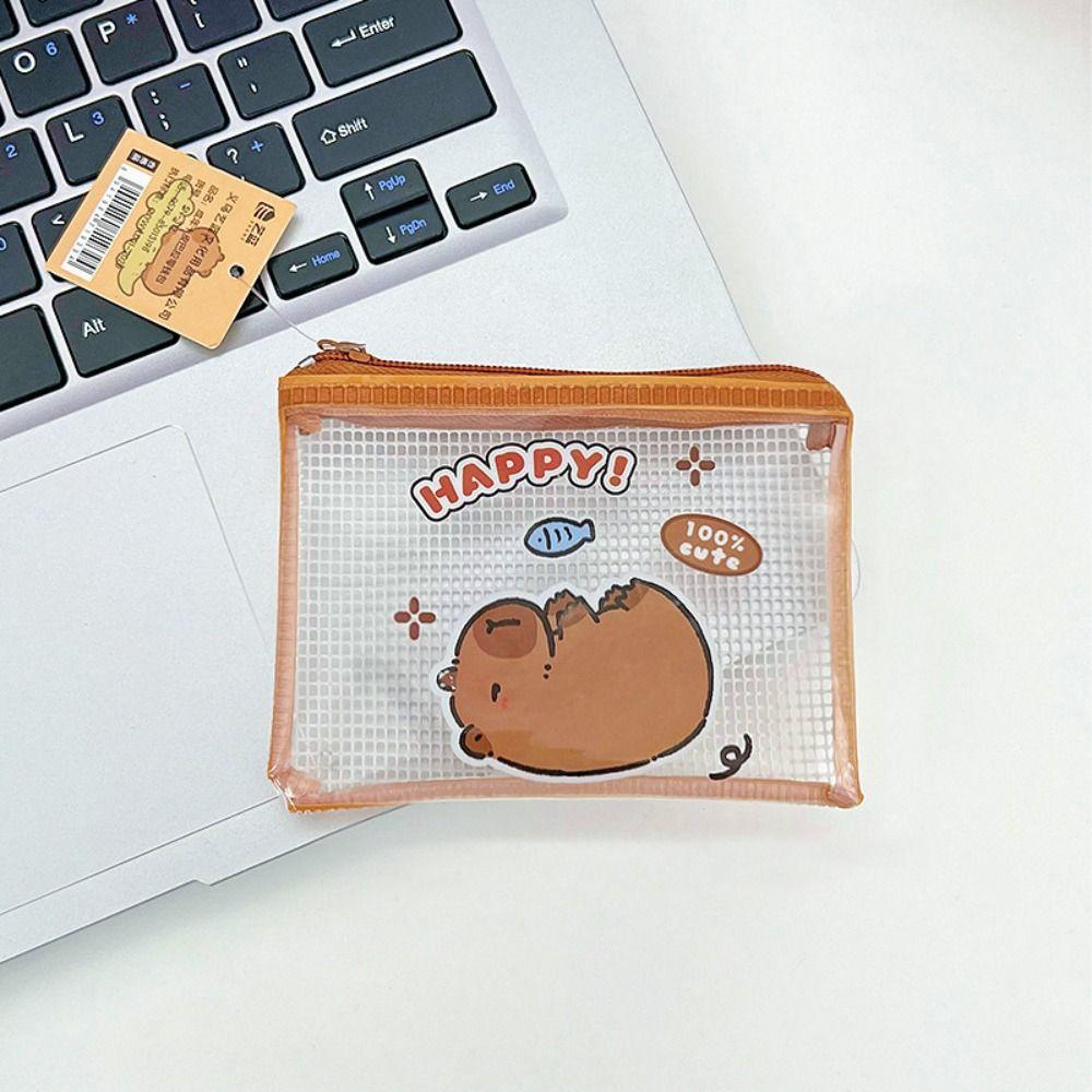 Transparent Capybara Purse Bag Cartoon Capibara Credit Card Holder Capybara Coin Purse Wallet  Girl