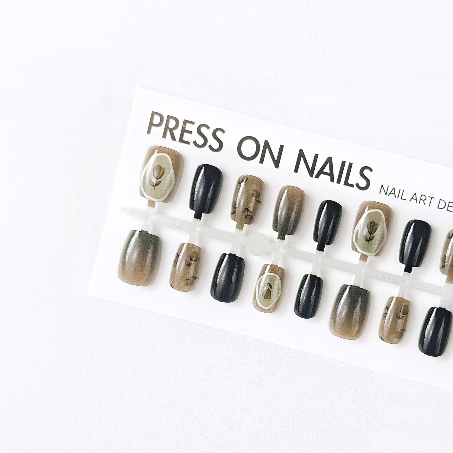 

Jiaolong Spring/Summer Cat Eye Tulip Wabi-sabi Luxury Pre-made Nail Tips