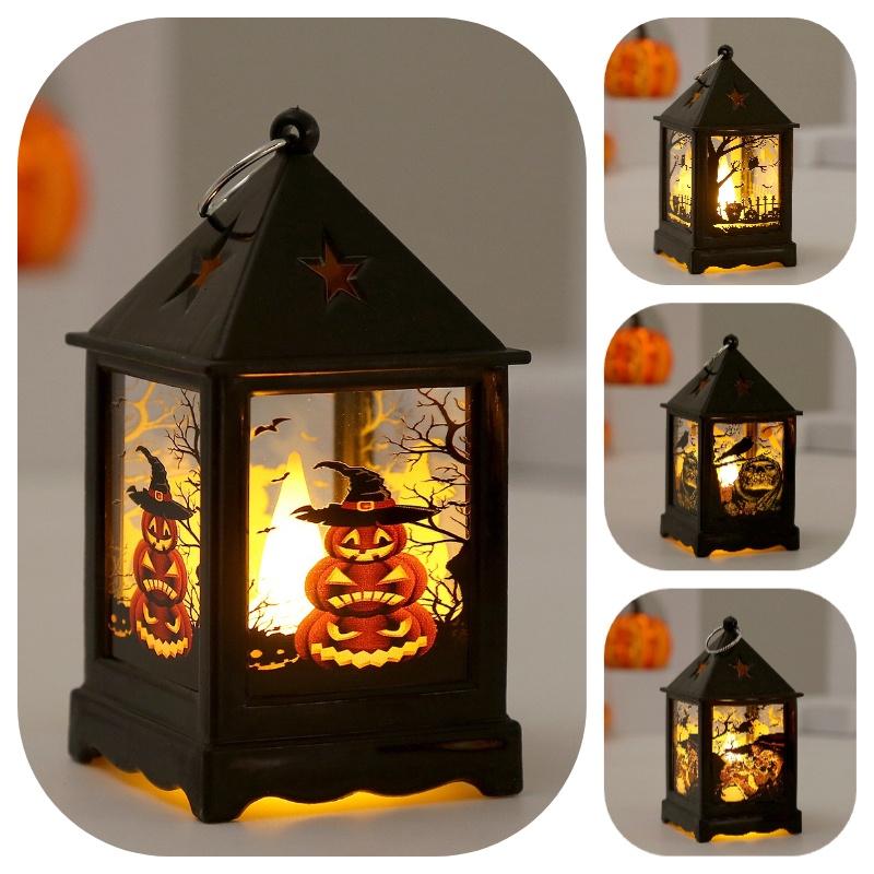 Creative Led Pumpkin Night Light For Halloween Decoration European Style Plastic Lamp For Kids Nursery And Festivals