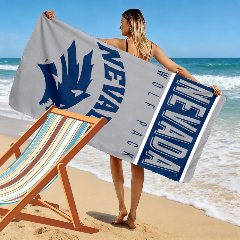 Nevada Wolf Pack Print Beach Towel, Large Soft Quick Dry Towel for Beach Camping Swimming
