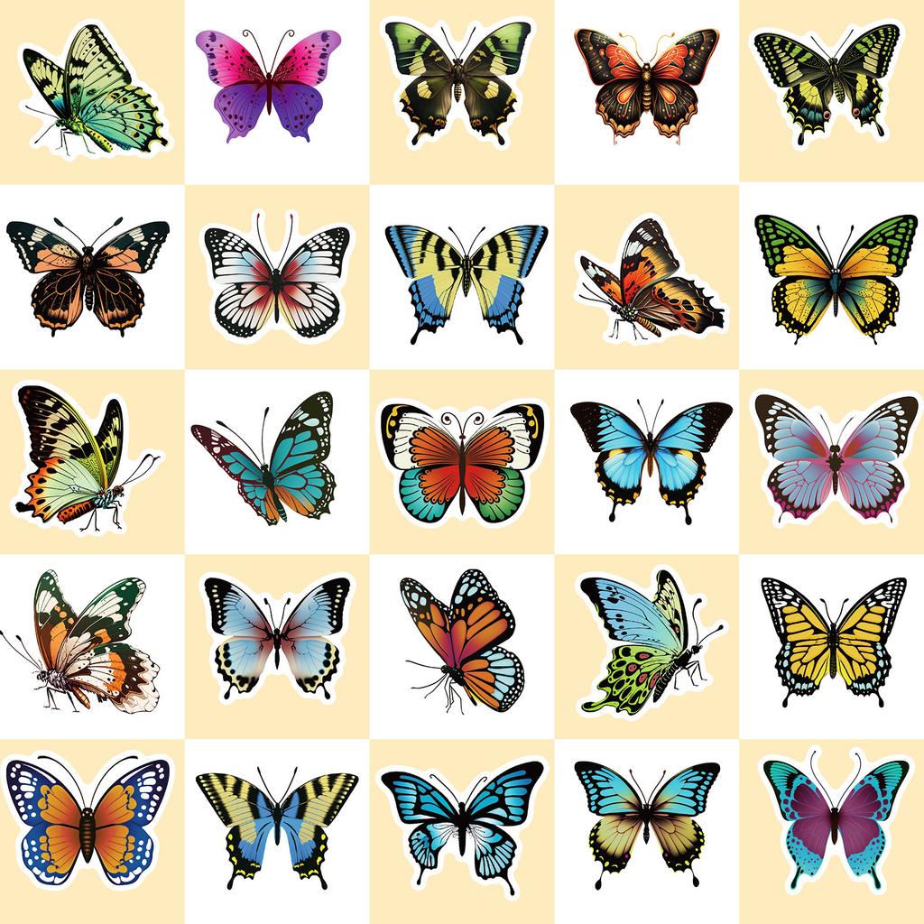 10/25/50pcs Cartoon Butterfly Graffiti Stickers for DIY Scrapbook Stationery Water Bottle Phone Laptop Guitar Decal