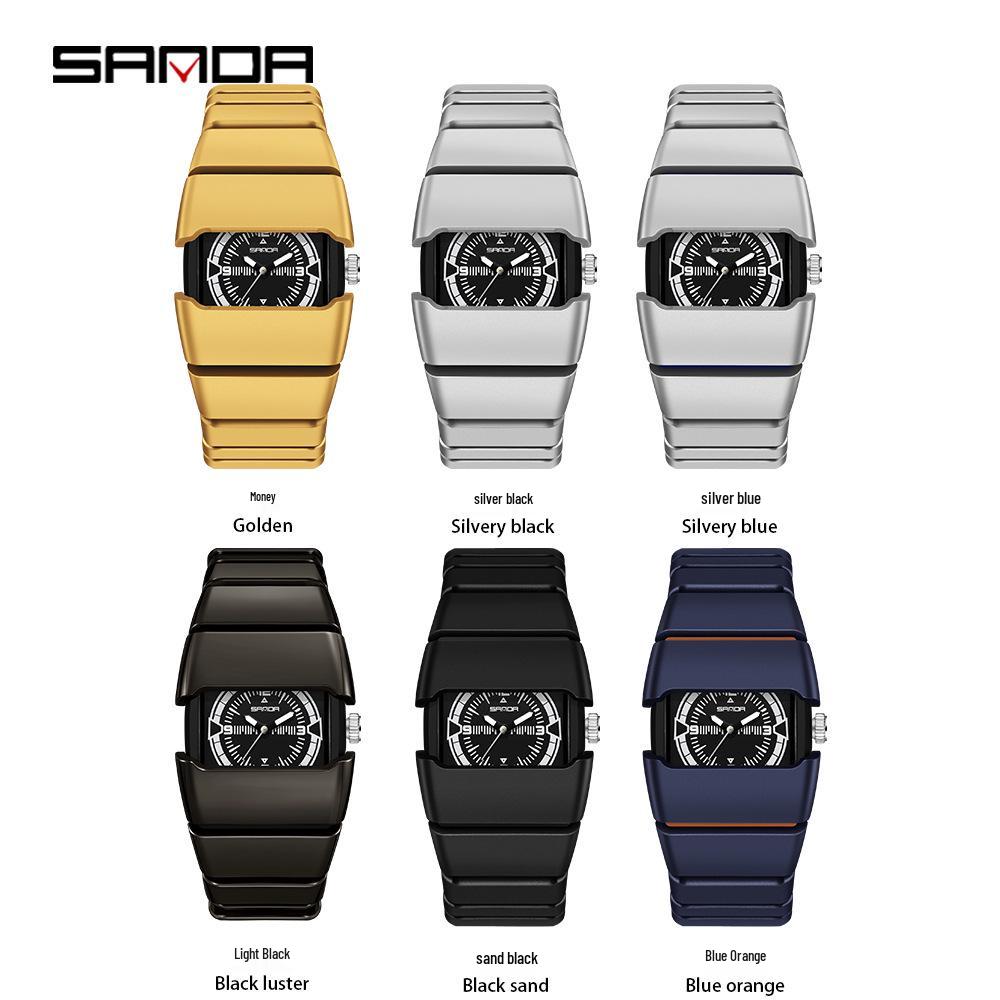 In-Stock Black Tech Y2K Alien Armor Retro Watch with Luminous High-End Finish