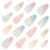 Summer 3D Butterfly Nail Art Almond Press-Ons - Gradient Bubble Bead Design