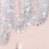 Christmas Tinsel Garland Silver 71 inch Glittering Sparkly Long Xmas Streamer for Birthday Wall Staircase New Year Wedding