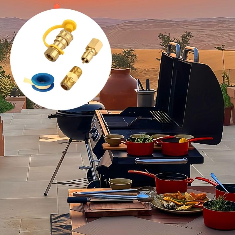 Metal Gas Quick Connecting Fittings Secure Sealing Technology Prevents Leaks Suitable for Outdoor Cooking and Home Use