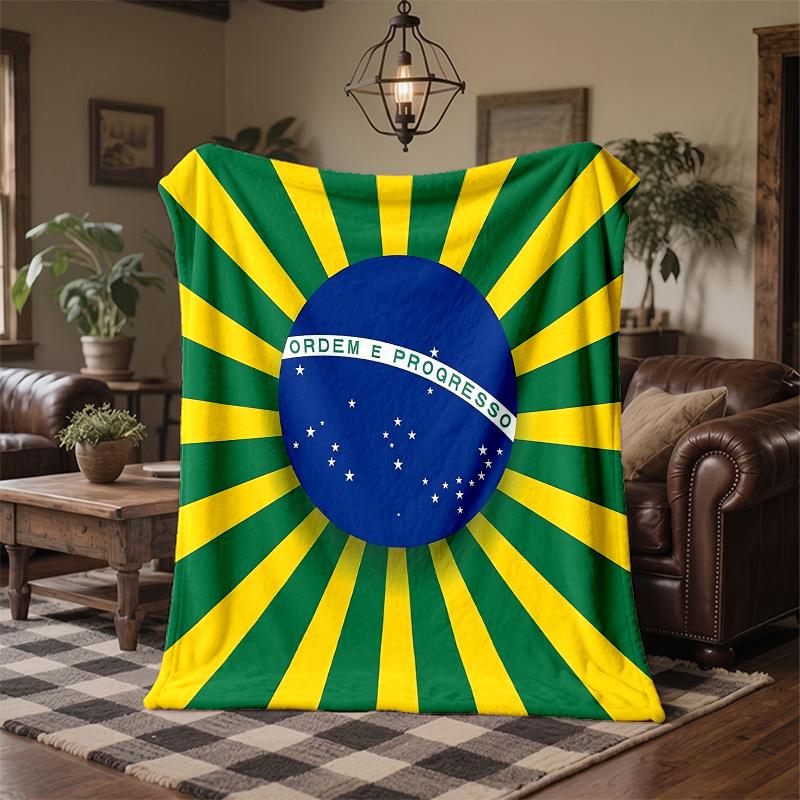 Brazil national football team Print Flannel Blanket Soft Warm Sofa Bed Throw Blanket For Home Office Bedroom