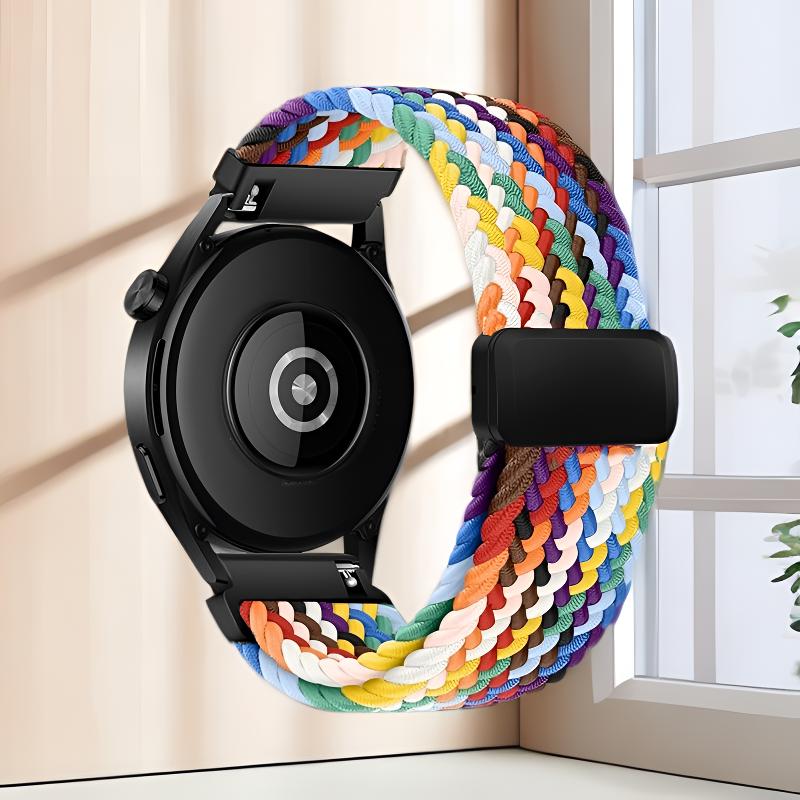 18/20/22mm Fashion Magnetic Nylon Strap for Samsung Galaxy 7/6/5/Huawei GT 6/5/4/Garmin Fenix 7/Forerunner 265 Replacement Band