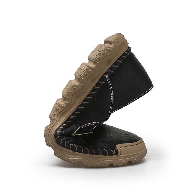 Men's Casual Leather Sneakers Handmade Outdoor Low-top Shoes