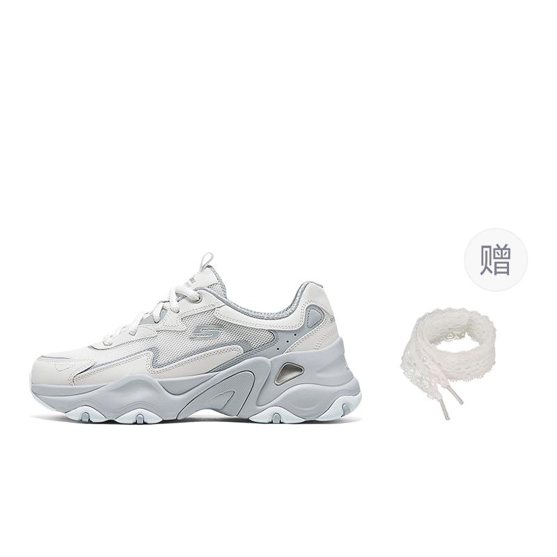 Skechers D'LITES 5.0 Height Increasing Low top Chunky Sneakers Women's White 150524-WGY