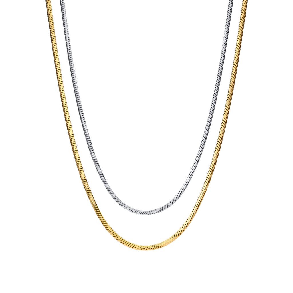 Stainless Steel Square Snake Bone Chain Thin Chain, Collarbone Necklace Lady, Gold Chain, Simple And Fashionable 131