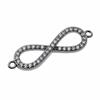 Brass Inlaid Zircon Rhinestone Infinity Charms Connectors for Bracelet Necklace DIY Jewelry Making Findings Crafts Accessories