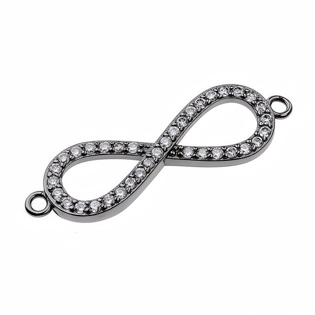 Brass Inlaid Zircon Rhinestone Infinity Charms Connectors for Bracelet Necklace DIY Jewelry Making Findings Crafts Accessories
