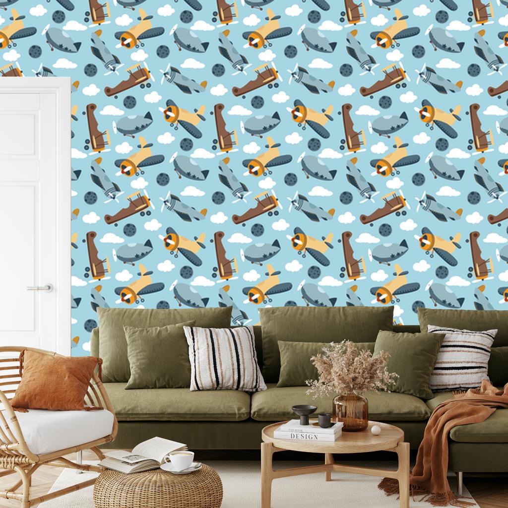 Fairytale Airplanes Wallpaper for Living Room and Bedroom 50x1000