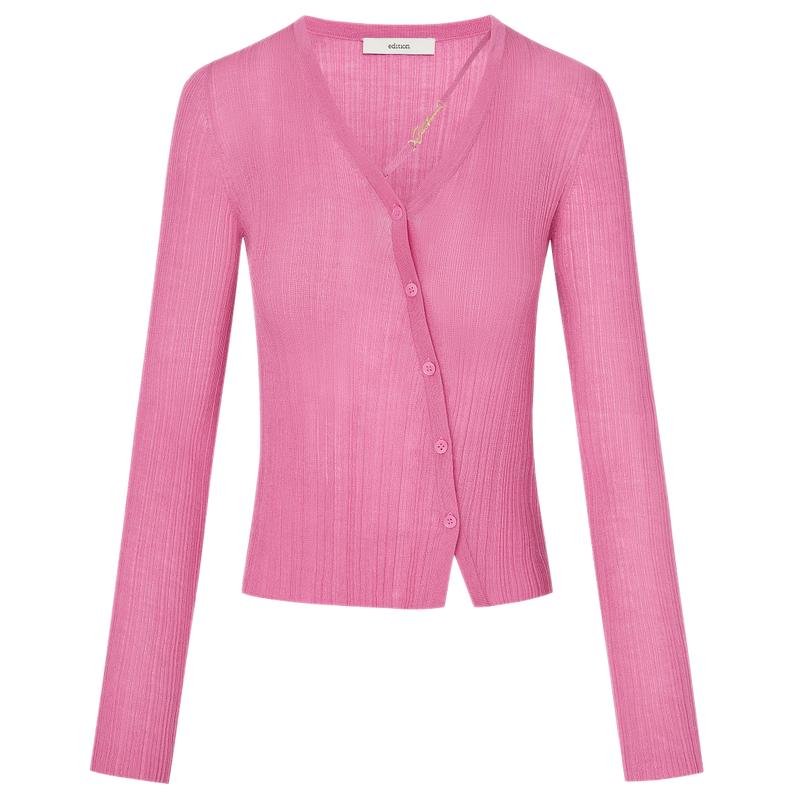 Edition Women's Detachable Ribbon Silk Wool Knitted Cardigan