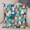 Cute Pet Cat Cushion Cover, Zippered & Removable Washable, Home Sofa & Car Pillowcase