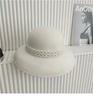 Autumn Winter 100% Wool Hat Bell Hat Women's French Elegant Retro Hepburn Autumn and Winter Celebrity Pearl Wool Felt Bucket Hat