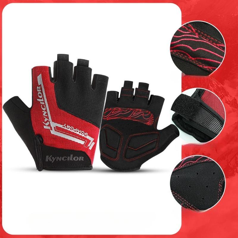 Summer outdoor riding half finger men s and women s sports fitness non-slip anti-cocoon shock absorption wear-resistant breathable half finger gloves L