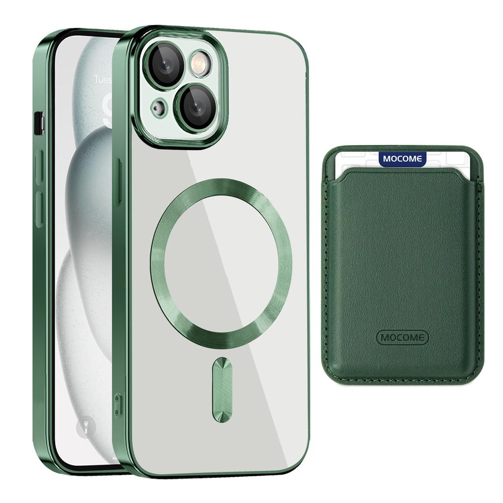For iPhone 15 Case Compatible with MagSafe TPU + PC Mobile Cover with Card Bag