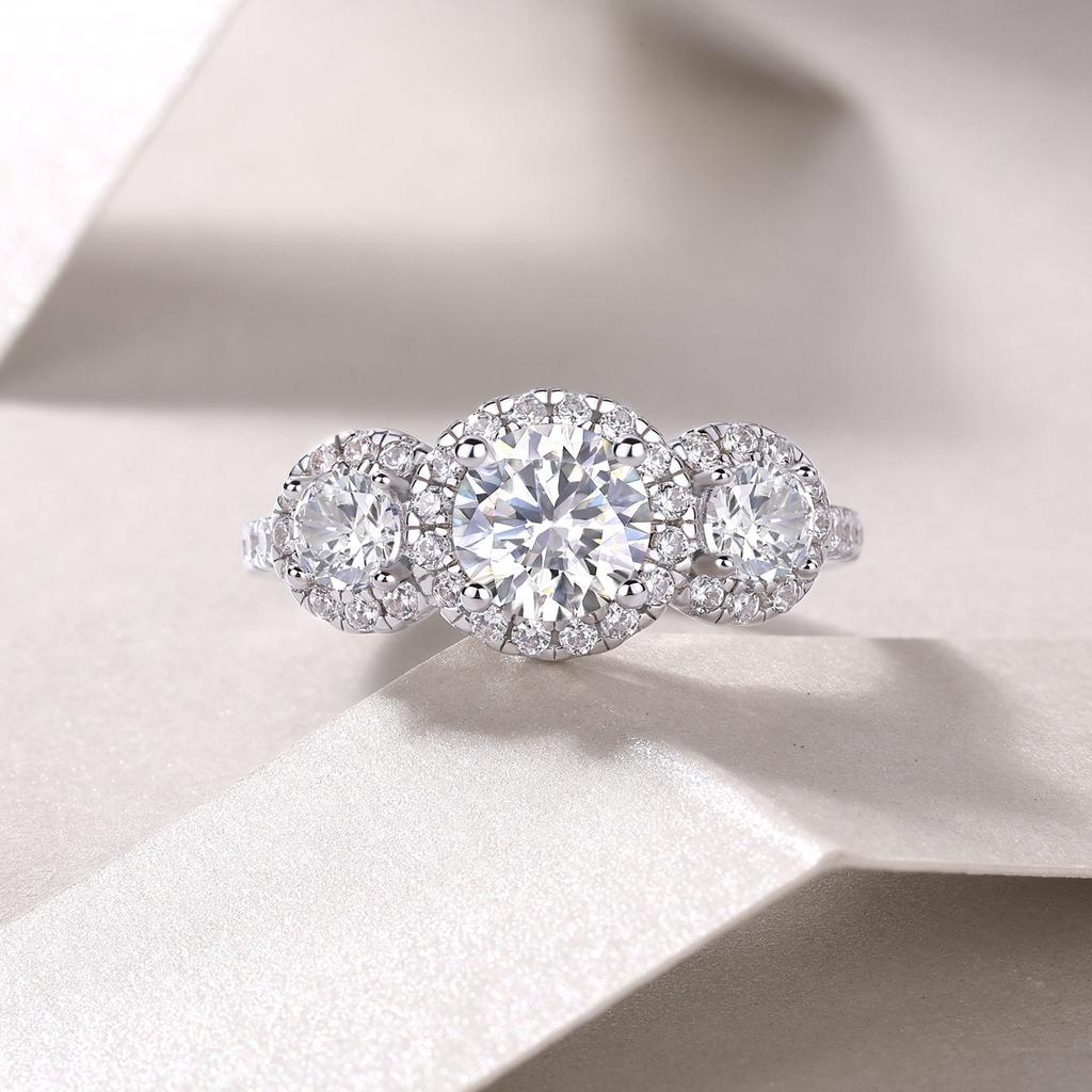 Nabest Fine Jewelry Luxury GRA Certificate Iced Out VVS D 3EX Moissanite Women Rings Engagement Wedding   CopperRing