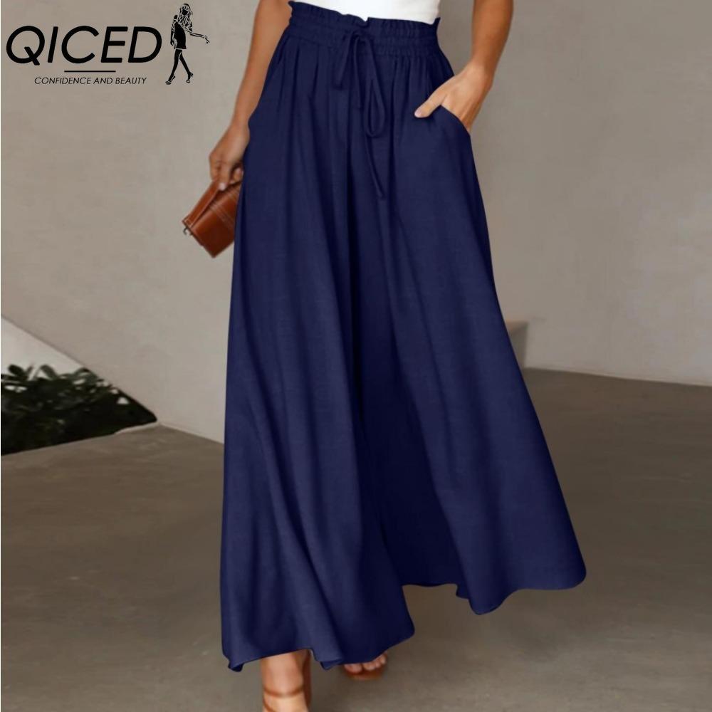 

QICED Women s Fashion Casual Solid Color Print Pants & Capris XL темно-синий