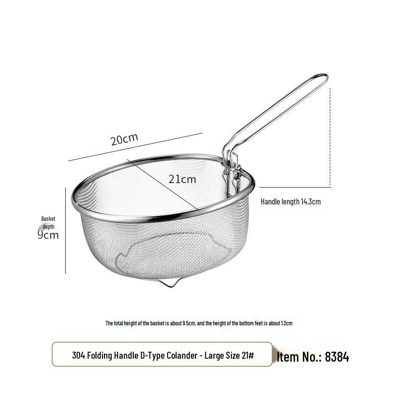 Large Japanese Stainless Steel Mesh Colander Spoon for Noodles, Dumplings, and Hot Pot