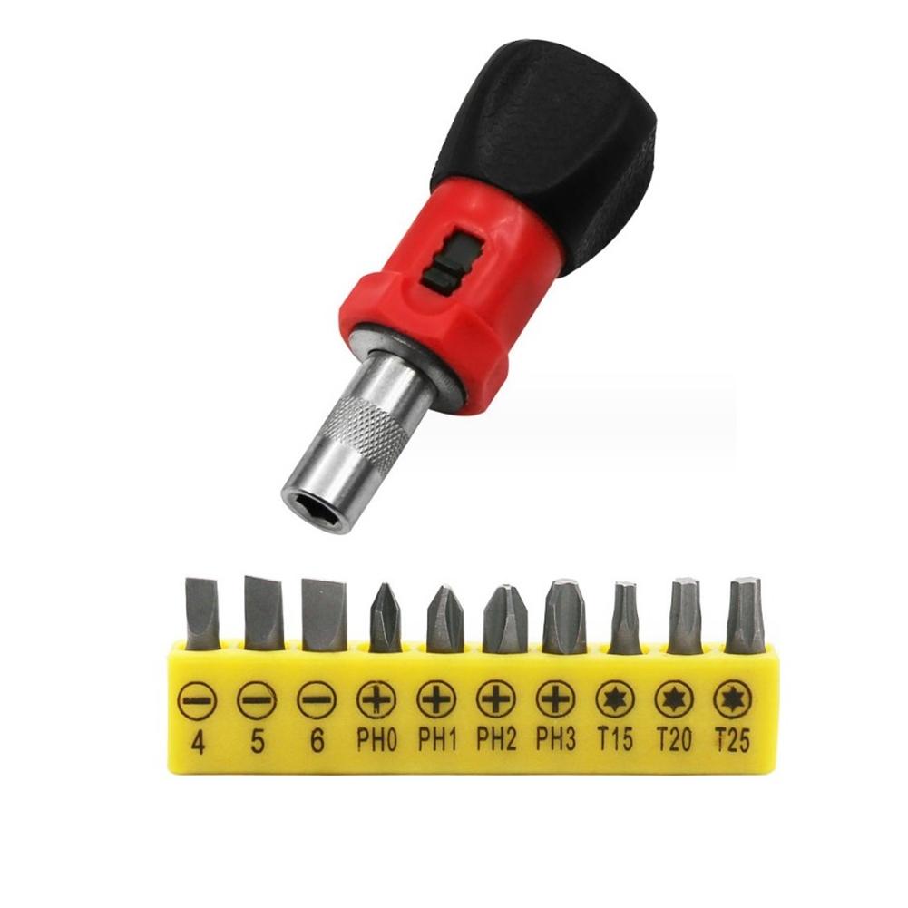 Screw Driver Ratchet Wrench 11PCS Anti-slip Handle