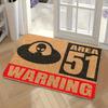 Area 51 Warning UFO Entrance Mat, Non-Slip Washable Floor Rug, Sci-Fi Style Home Decor