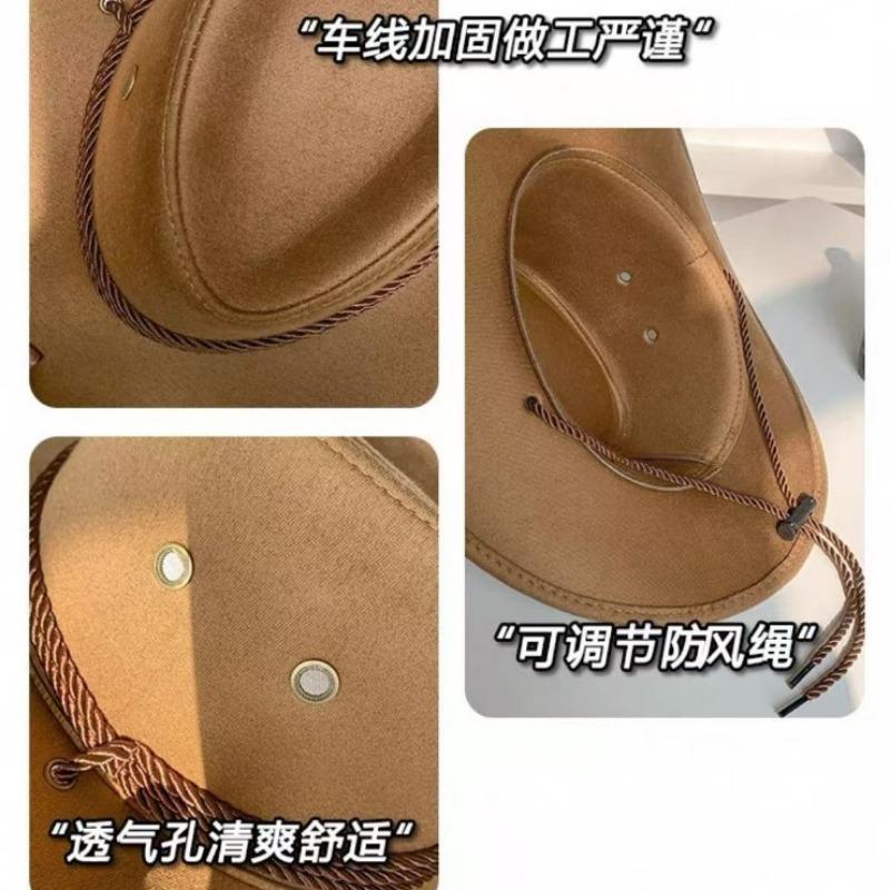 Vintage Western Cowboy Hat British Knight Hat Men's Top Hat Shade Jazz Hat Women's Summer Sunscreen Eaves