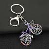 Keychain Pendant Sparkling Rhinestones Bicycle Design Zinc Alloy Key Chain with Lobster Clasp Electroplated Key Holder Backpack Car Accessory