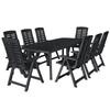 Ensemble à manger d'extérieur 9 pcs Plastique