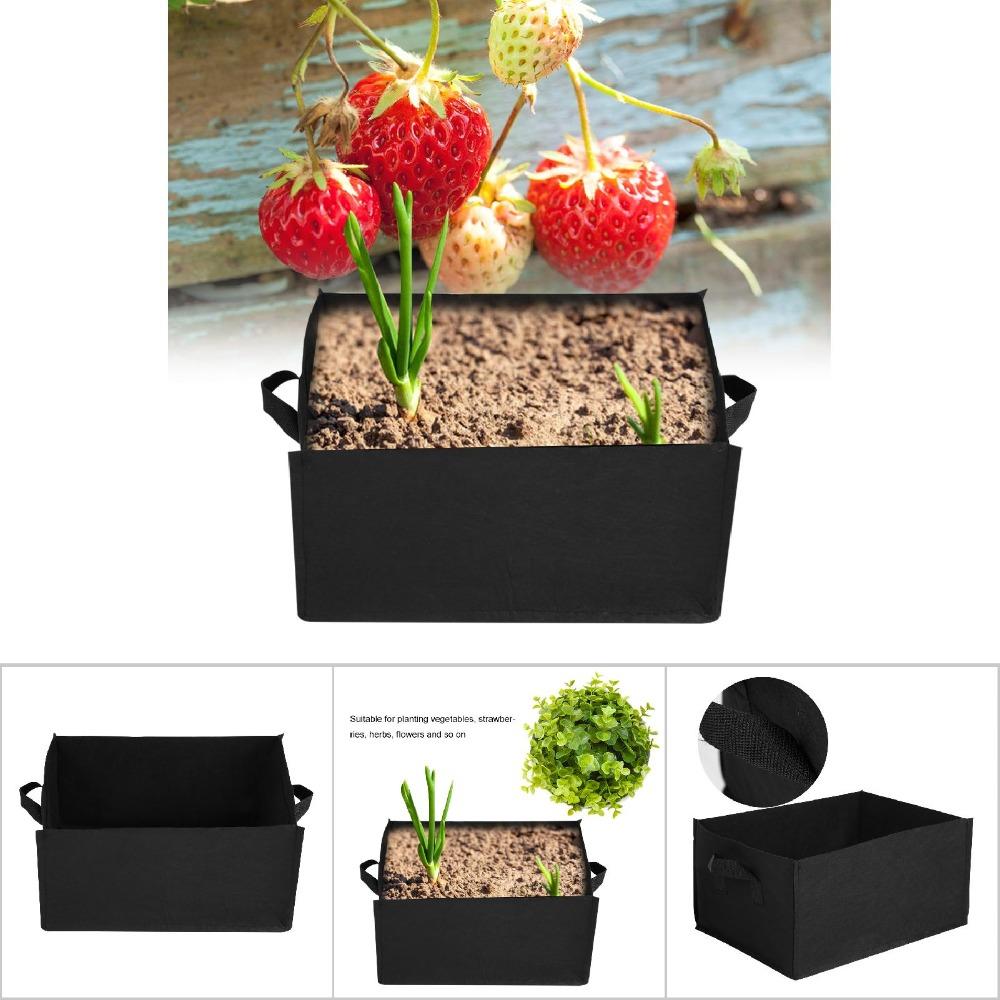 4PCS with Handles Planting Bag Planter Square Vegetable Grow Bag  Indoor Outdoor Use