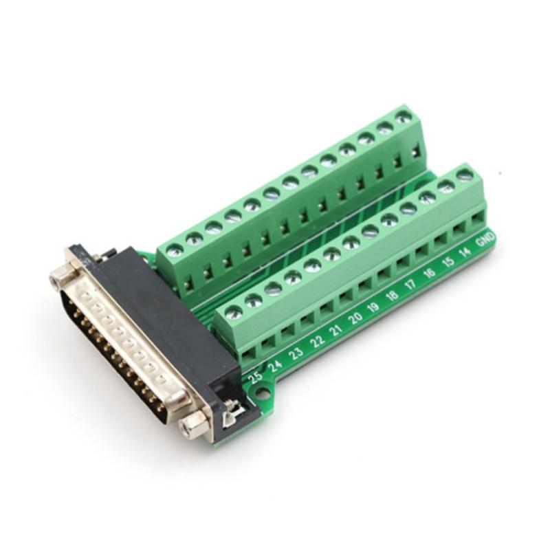 (YOUU06)D-SUB DB25 Male 25Pin Plug Breakout Board Terminals Adapter Solderless Connector