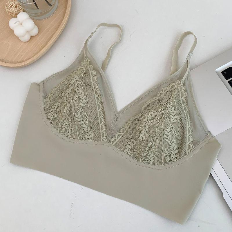 

Большого размера Кружевной бюстгальтер без спинки во французском стиле для женщин с полыми чашками в форме кроличьих ушек и пуш-апом для большой груди, бюстгальтер в стиле жилета XL зелёный