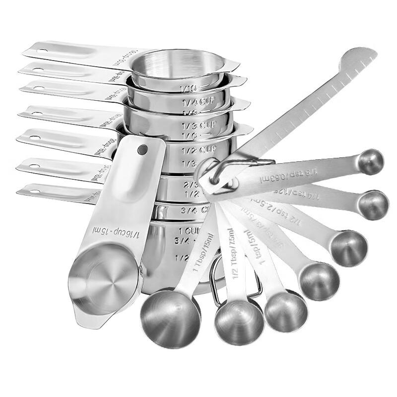 Yimeide Stainless Steel Measuring Cups and Spoons Set
