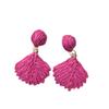 European & American Bohemian Raffia Shell Tassel Earrings: Sweet, Woven Niche Design for Women.