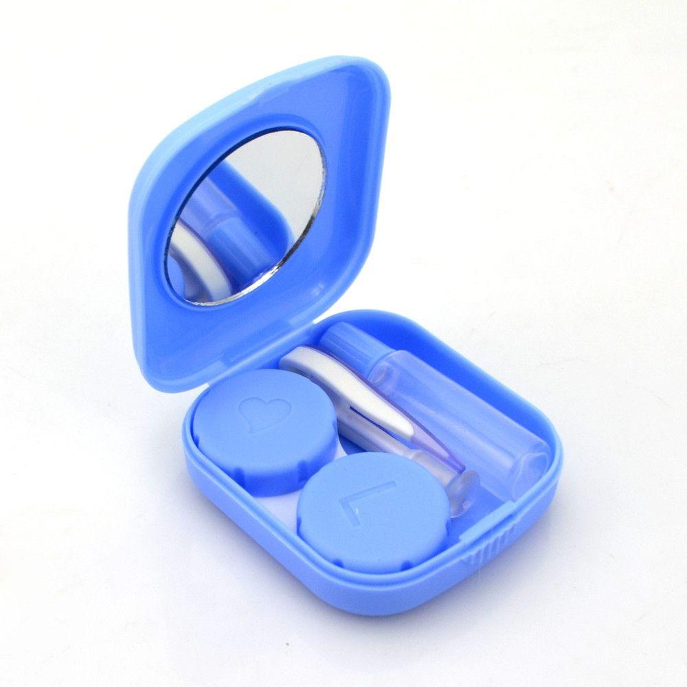 Fashion Container Lovely Travel Contact Lenses Box Mini Square with Mirror Contact Lens Case