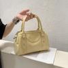 Stylish PU Bowler Bag Women Minimalist Urban Shoulder With Zip Phone Pocket