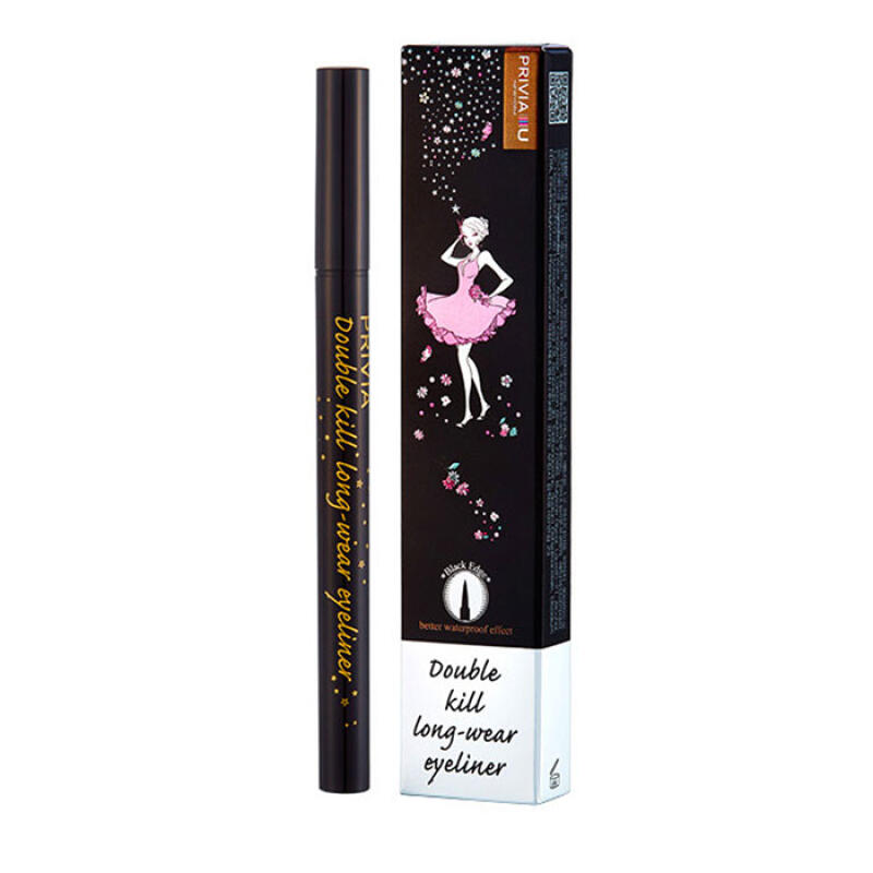 Liquid eyeliner with clear lines and increased durability