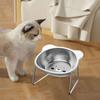 Raised Cat Bowl Stainless Steel Anti Slip Stable Tilted with Stand Dog Water Food Bowl for Indoor Cats Small Dogs Kitten Puppy
