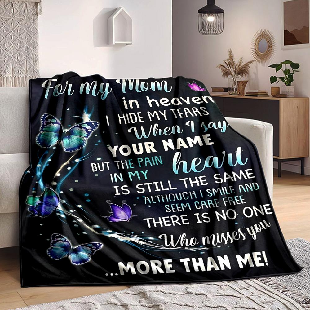 

1pc Mom Appreciation Quote Blanket - Perfect Gift for Birthdays, Christmas & Halloween- Soft, Warm & Versatile yy250909092 75x90cm
