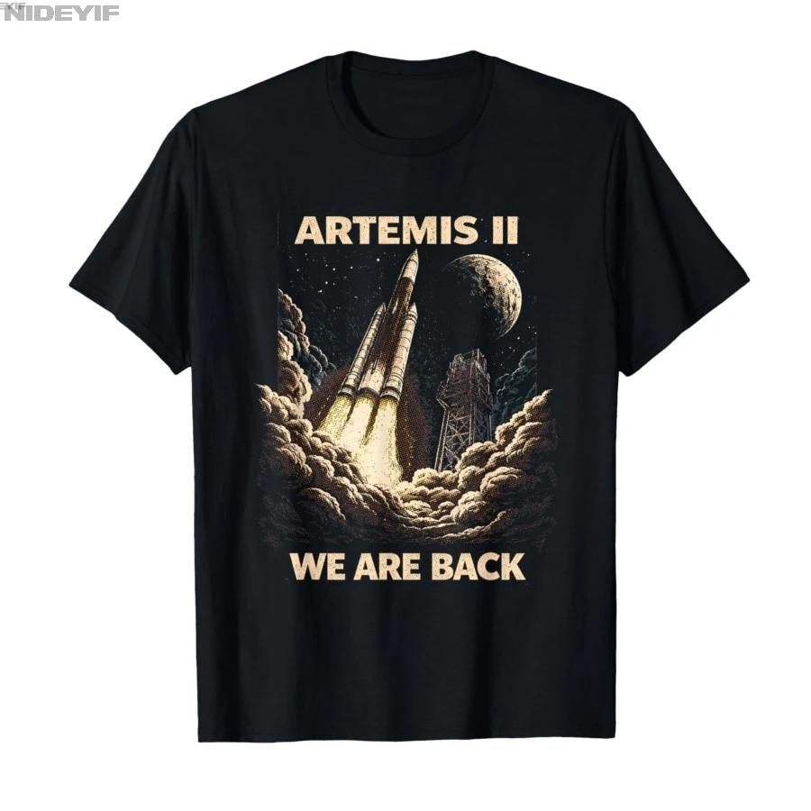 Artemis II Rocket Launch Mission To The Moon Artemis 2 Tshirt For Men Women 100 Cotton T Shirts Short Sleeve Tops P880