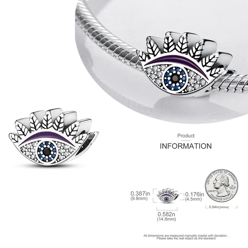 Copper Blue Eyes And Palm Charms Crucifixion Beads Women Girlfriends Jewelry Gift