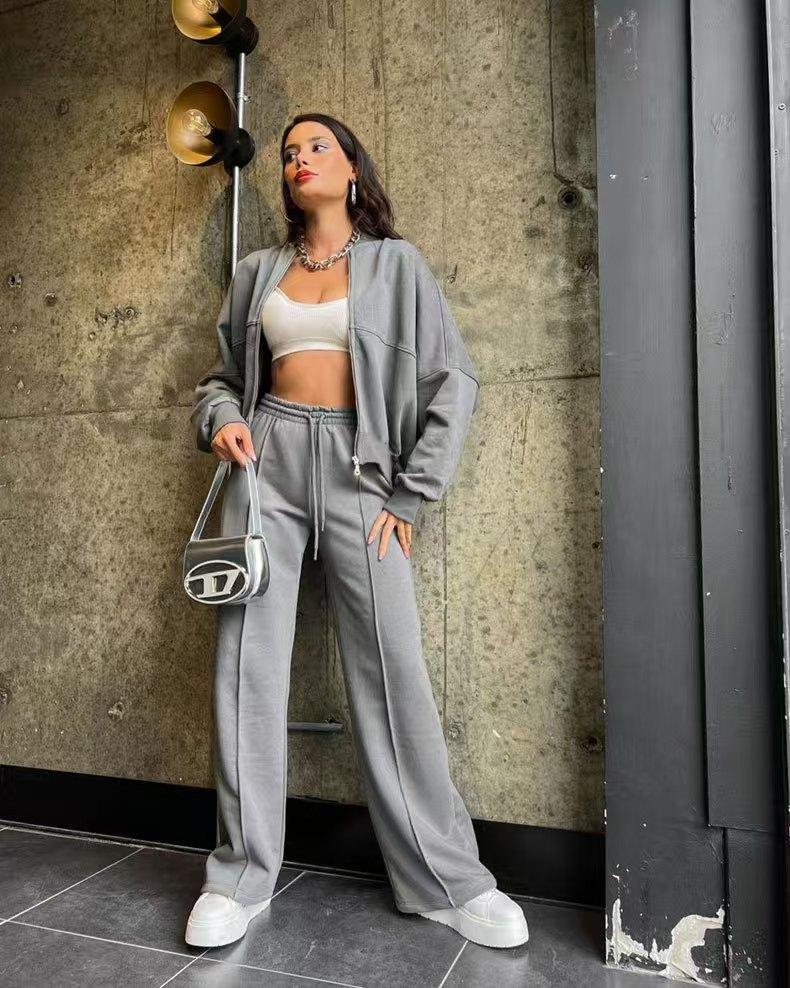 Women's Fashion Casual Color Matching Pullover Long Sleeve Sports Suit